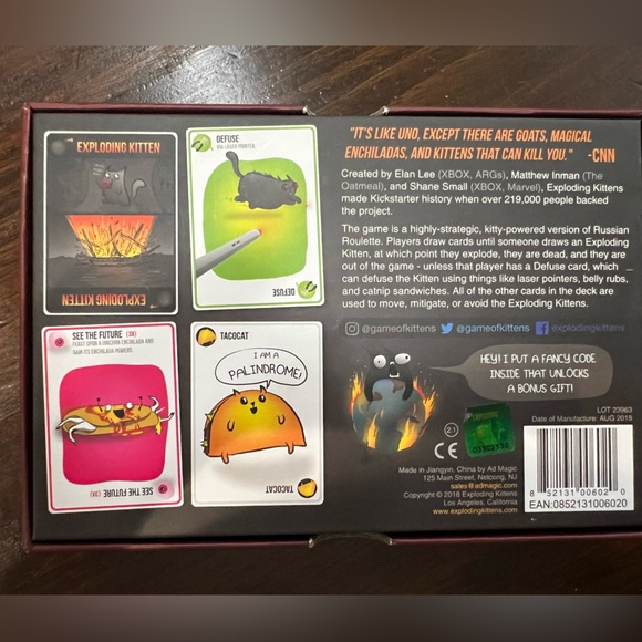 Exploding Kittens age 7+ fun party card game - Picture 2 of 3